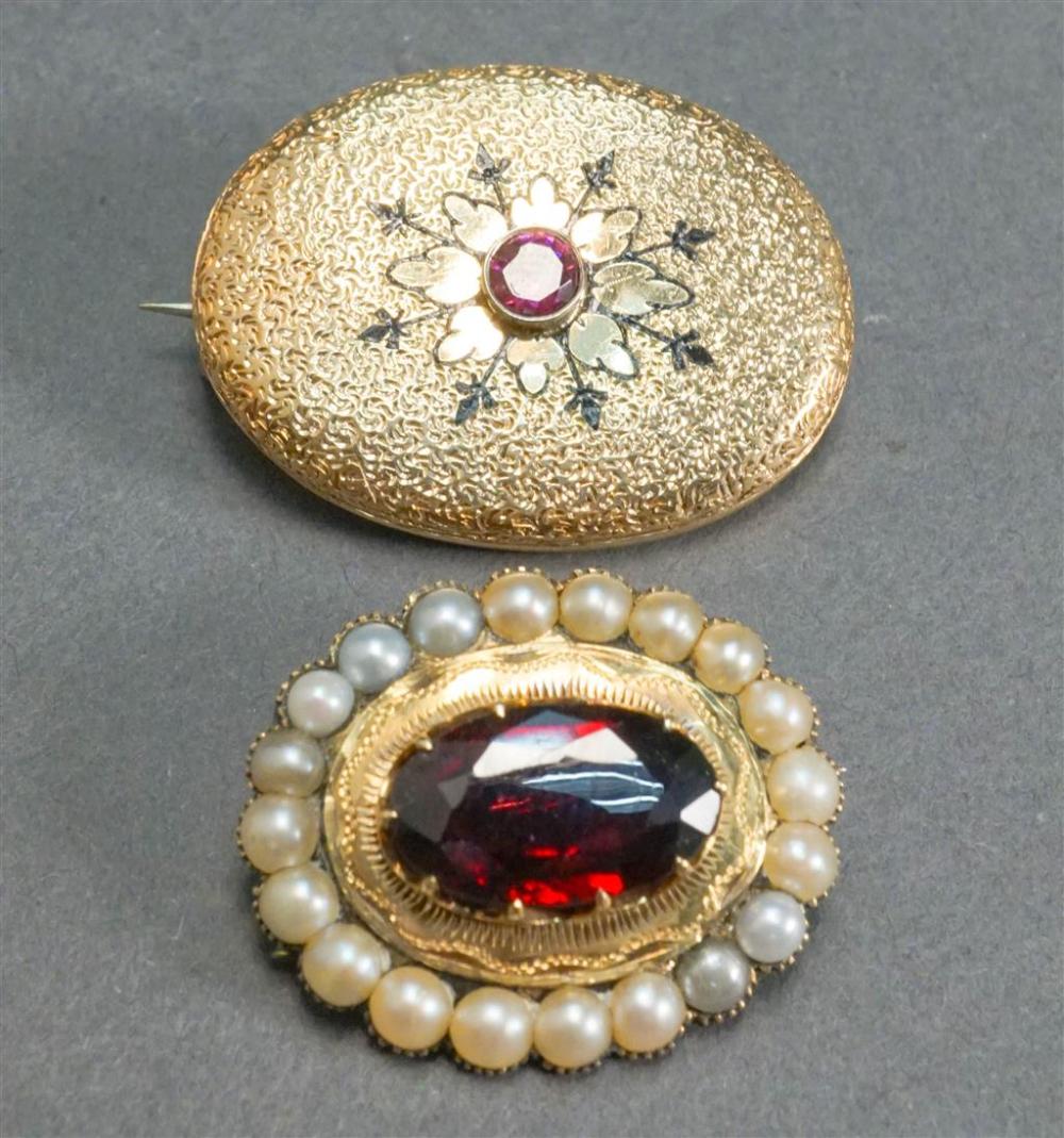 TWO VICTORIAN YELLOW-GOLD AND