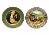 TWO VIENNA ART PLATES TIN ADVE