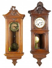 TWO VIENNA REGULATOR WALL CLOC