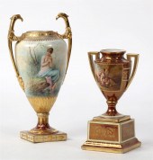 TWO VIENNA STYLE PORCELAIN URN
