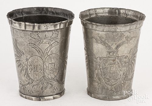 TWO VIENNESE IMPERIAL PEWTER