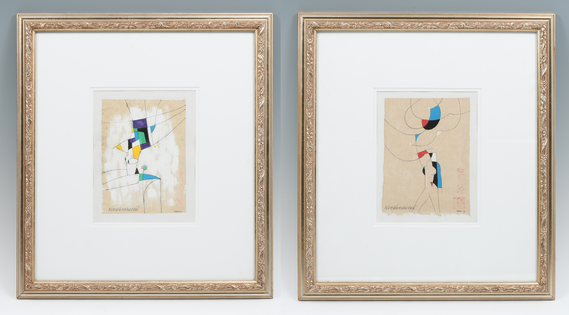 TWO VIETNAMESE ABSTRACT ARTWORKS