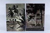 Two Vietnamese lacquered and p
