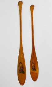 TWO VINTAGE 1930S CARVED SOUVE