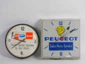 TWO VINTAGE ADVERTISING CLOCKS