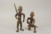 TWO VINTAGE AFRICAN BENIN BRON