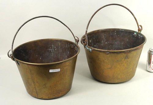 TWO VINTAGE BRASS BUCKETSTwo