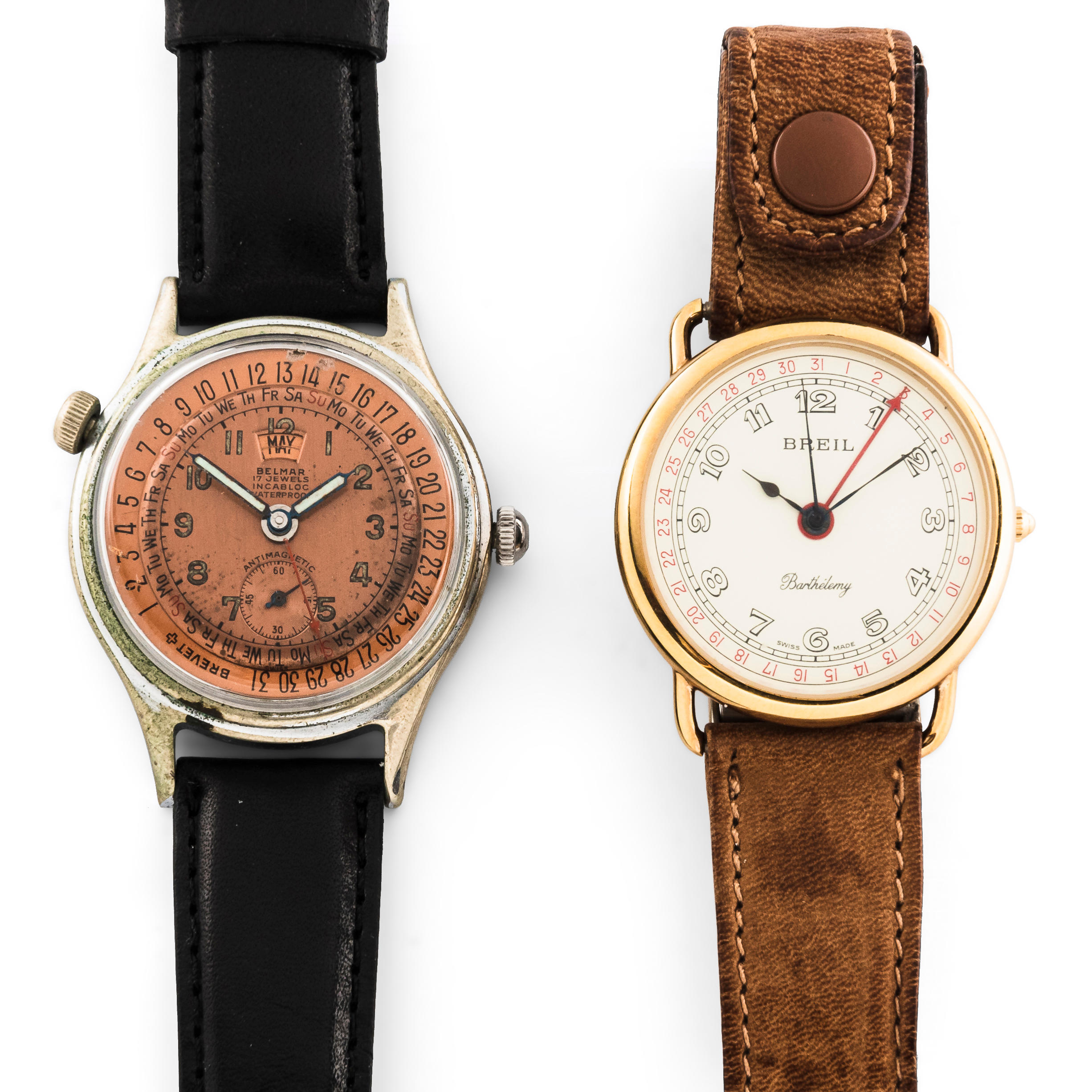 TWO VINTAGE CALENDAR WRISTWATCHES