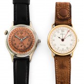 TWO VINTAGE CALENDAR WRISTWATC