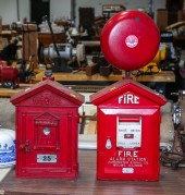 TWO VINTAGE CAST ALUMINUM FIRE
