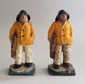 TWO VINTAGE CAST IRON OLD SALT