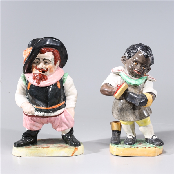 Two vintage ceramic figure jars