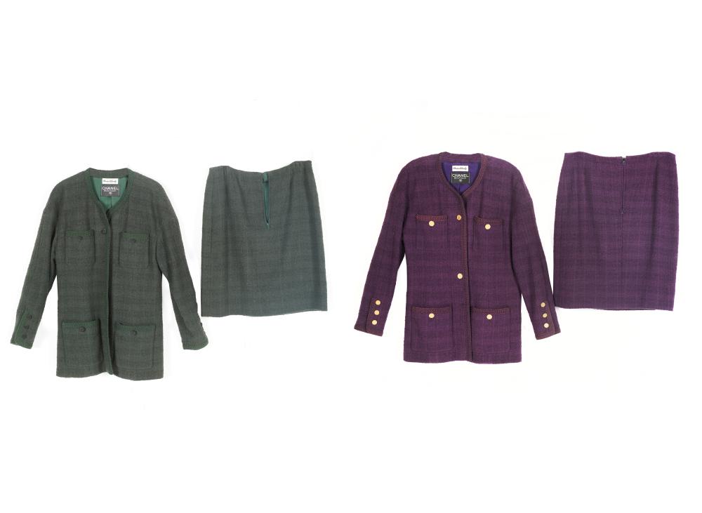 TWO VINTAGE CHANEL BOUTIQUE TWEED