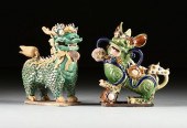 TWO VINTAGE CHINESE SHIWAN GLA