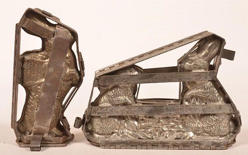 TWO VINTAGE CHOCOLATE RABBIT