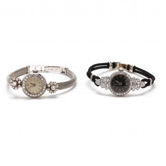 TWO VINTAGE DIAMOND SET LADY'S