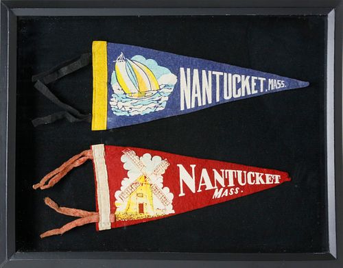 TWO VINTAGE FELT NANTUCKET