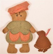 TWO VINTAGE FELT NEEDLE CASES.