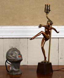 Two vintage figural lamps,