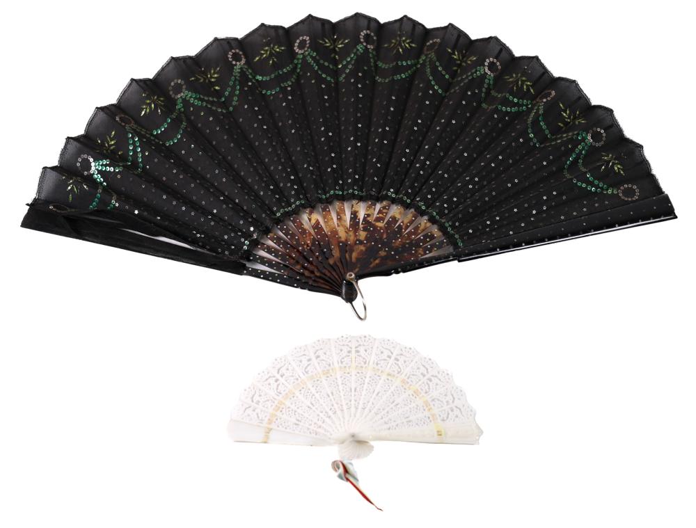 TWO VINTAGE FOLD-OUT FANSTwo