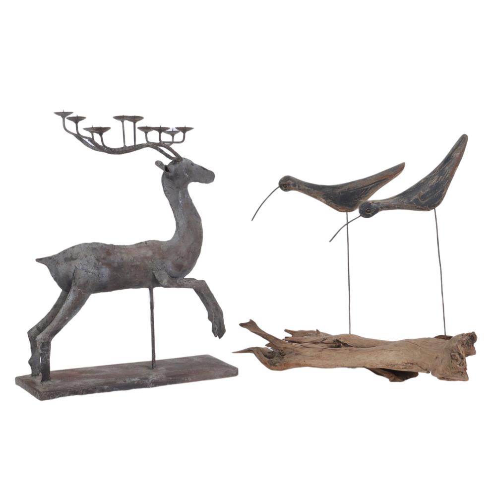 TWO VINTAGE FOLK ART PRIMITIVE