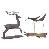 TWO VINTAGE FOLK ART PRIMITIVE