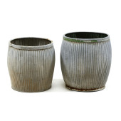 TWO VINTAGE FRENCH GALVANIZED
