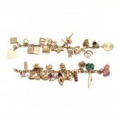 TWO VINTAGE GOLD AND GEM-SET C
