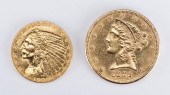 TWO VINTAGE GOLD COINSTwo gold