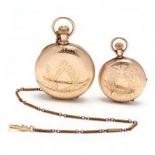 TWO VINTAGE GOLD FILLED HUNTER