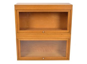 Two vintage golden oak barrister