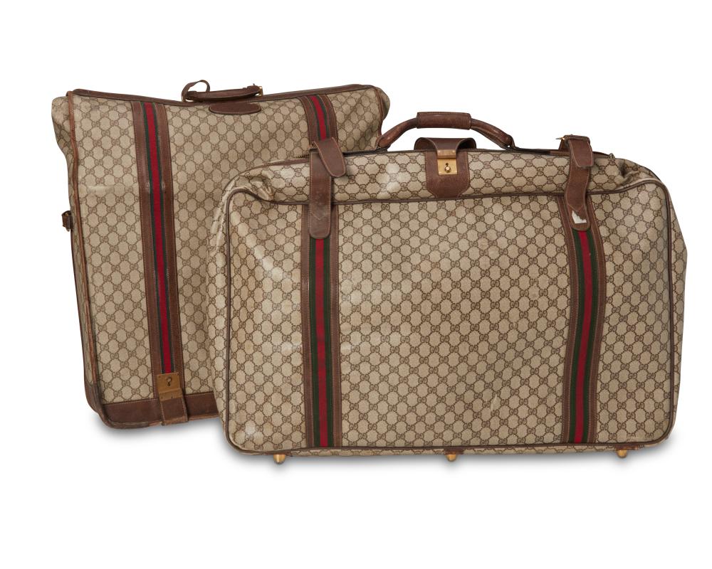 TWO VINTAGE GUCCI MONOGRAM