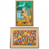 TWO VINTAGE HAITIAN SCHOOL PAI