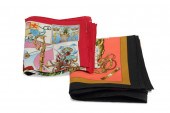 TWO VINTAGE HERMèS SILK SCARVE