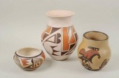 TWO VINTAGE HOPI & ONE LAGUNA