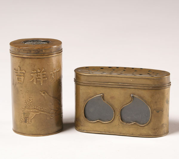 Two vintage Japanese brass