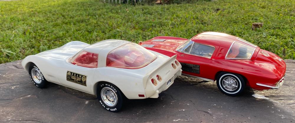 TWO VINTAGE JIM BEAM CORVETTE