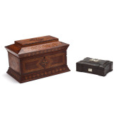 TWO VINTAGE KEEPSAKE BOXES<br>