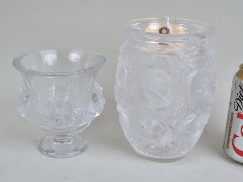 TWO VINTAGE LALIQUE VASESthe