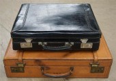 TWO VINTAGE LEATHER MOUNTED BR