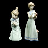 TWO VINTAGE LLADRO PORCELAIN F