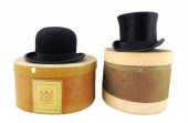 TWO VINTAGE MEN'S HATS WITH HA