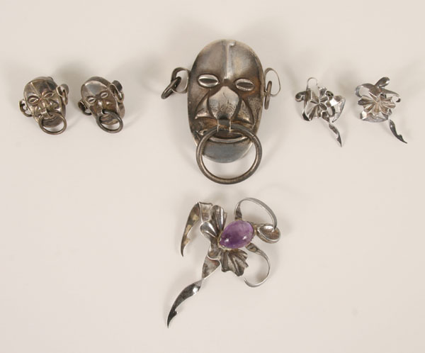 Two vintage Mexican silver and