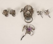Two vintage Mexican silver and
