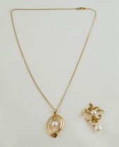 TWO VINTAGE MIKIMOTO 14K YELLO