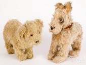 TWO VINTAGE MOHAIR PLUSH DOGST