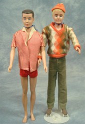 Two vintage molded and flocked