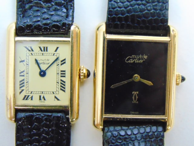TWO VINTAGE MUST DE CARTIER VERMEIL