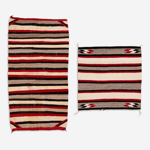 TWO VINTAGE NAVAJO WOOL SADDLE