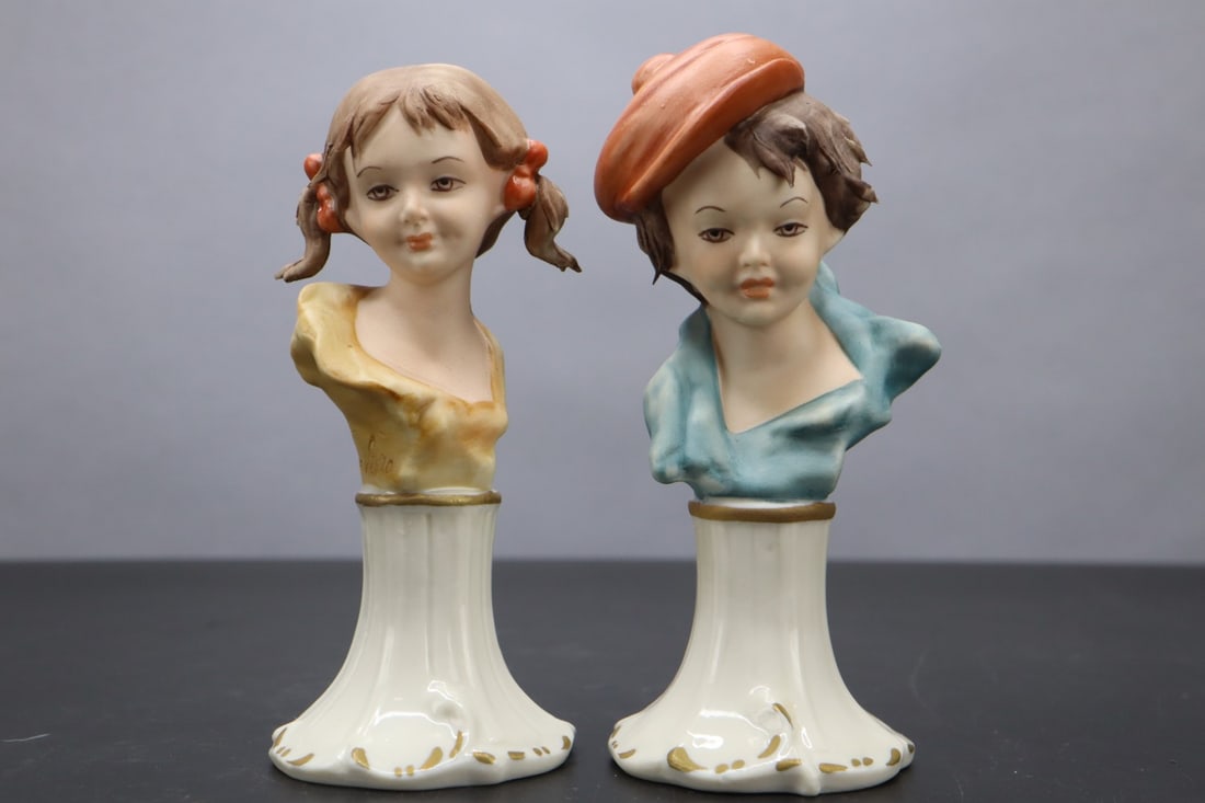 TWO VINTAGE NICO VENZO HAND PAINTED